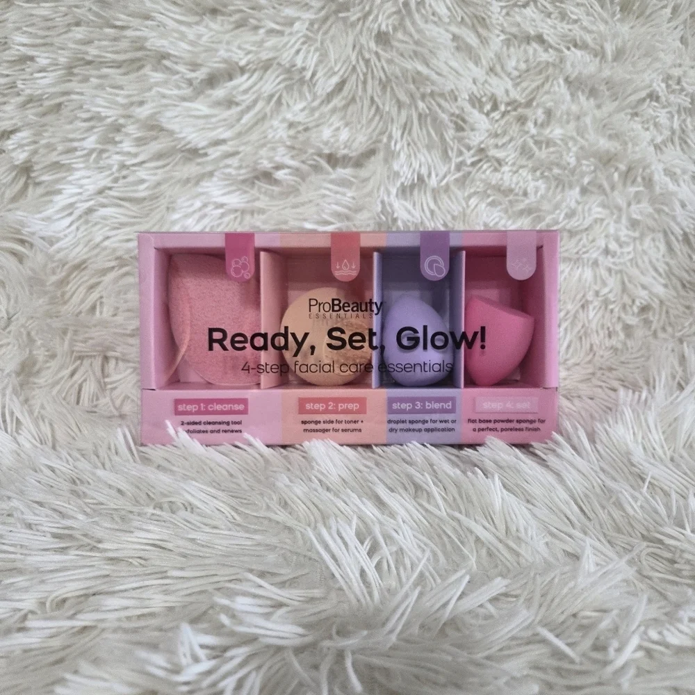 ProBeauty Essentials Ready, Set, Glow! 4 Step Facial Care Essentials Sponges
